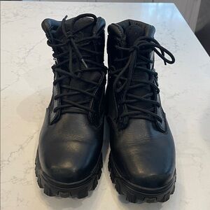 Men's Rugged Black Leather Boots